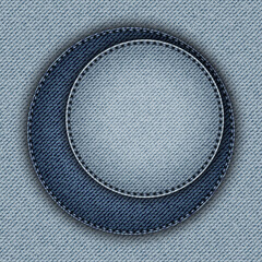 Blue denim with two asymmetric circles