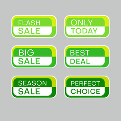 Set of discount labels. Timeless easy-to-read design.