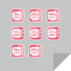 Set of discount labels. Timeless easy-to-read design.