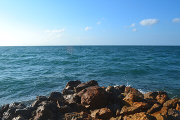 Sea ​​and rocks on a sunny day
