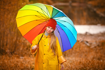 umbrella with rainbow colors