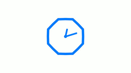 New counting down aqua clock icon on white background,Clock icon