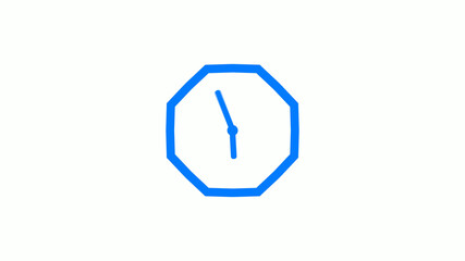 New counting down aqua clock icon on white background,Clock icon