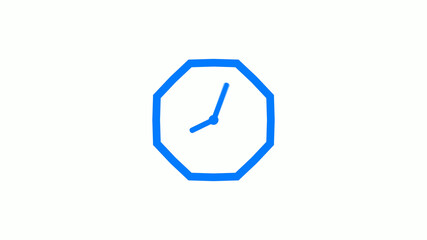 Counting down 12 hours clock icon on white background,Clock icon