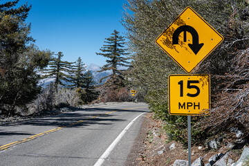 Mountain Road Sign.