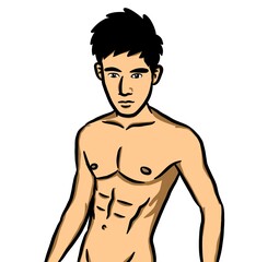 Fototapeta premium cartoon cute man on white background