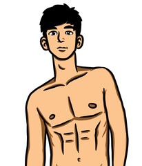 Fototapeta premium cartoon cute man on white background