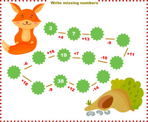 Math educational games for children. Fill in the line, write the missing numbers. mathematical activity for preschoolers and toddlers