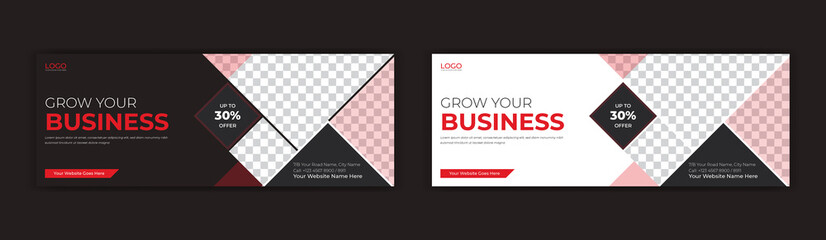 Mosaic style Corporate business social media post facebook cover page timeline online web banner template design