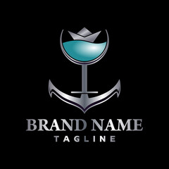 marine bar logo creative concept
