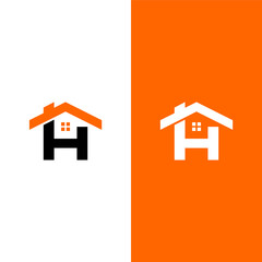 Letter H House logo vector
