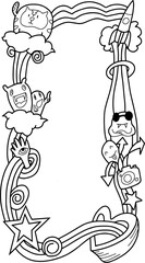 Funny card with empty space for text. Vector illustration