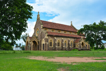 Fototapeta na wymiar Christian church in Nowgong, Madhya Pradesh, India.