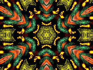 Explode Spread Smooth Concept Symmetric Pattern Ornamental Decorative Kaleidoscope.