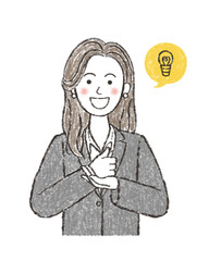 閃くスーツの女性