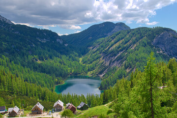 lake in the mountains in summer