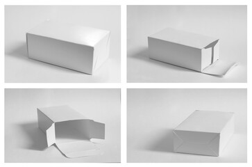 Set of white box on white background