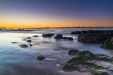 Winter's Sunrise at Surf Beach with Craggy Rocks