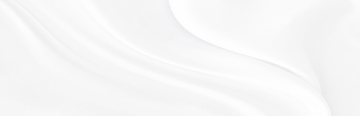 White gray satin texture that is white silver fabric silk panorama background with beautiful soft...