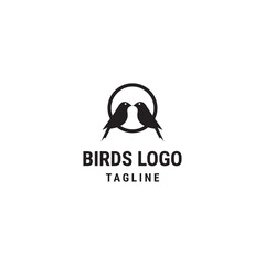 Black birds logo design template - vector