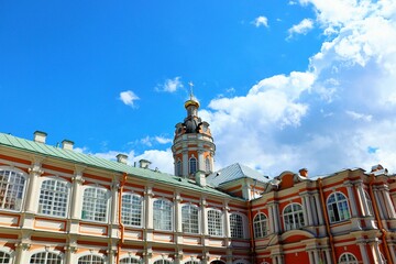 
Orthodox monastery building with gilded domes