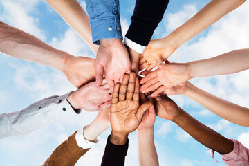 Team Spirit Business Huddle. People Diversity