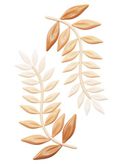 Foundation in shape of leaf on white background. 3D illustration