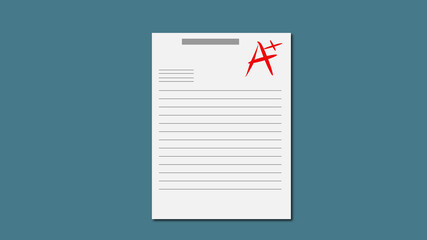 Grade result - A+. Hand drawn grade