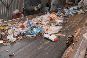 Waste processing plant. Technological process. Recycling and storage of waste for further disposal....