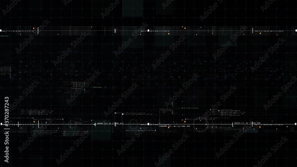 Fototapete Futuristic holographic data sequence simulation of artificial neural networks intelligence analysis head up display background