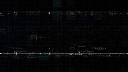 Futuristic holographic data sequence simulation of artificial neural networks intelligence analysis head up display background