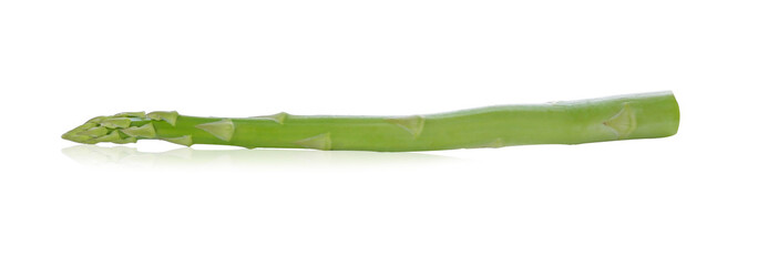 green asparagus isolated on white background.
