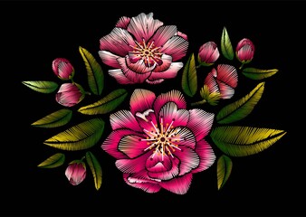 Flower embroidery with cherry blossom