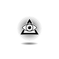 All seeing eye icon with shadow