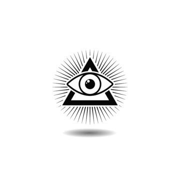 All seeing eye icon with shadow