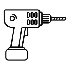 Electric drill icon. Outline electric drill vector icon for web design isolated on white background