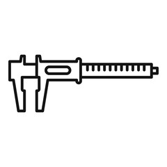 Caliper icon. Outline caliper vector icon for web design isolated on white background