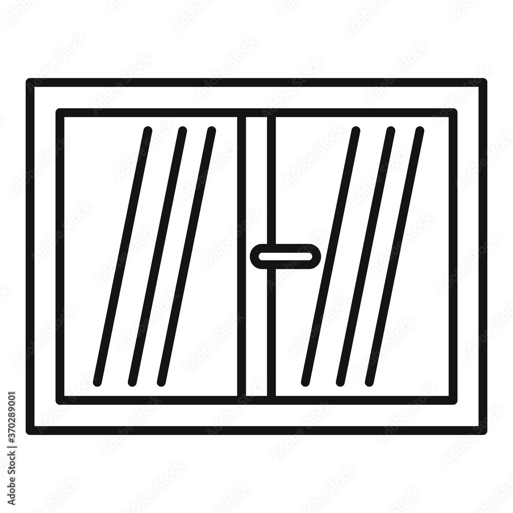 Poster plastic window installation icon. outline plastic window installation vector icon for web design iso
