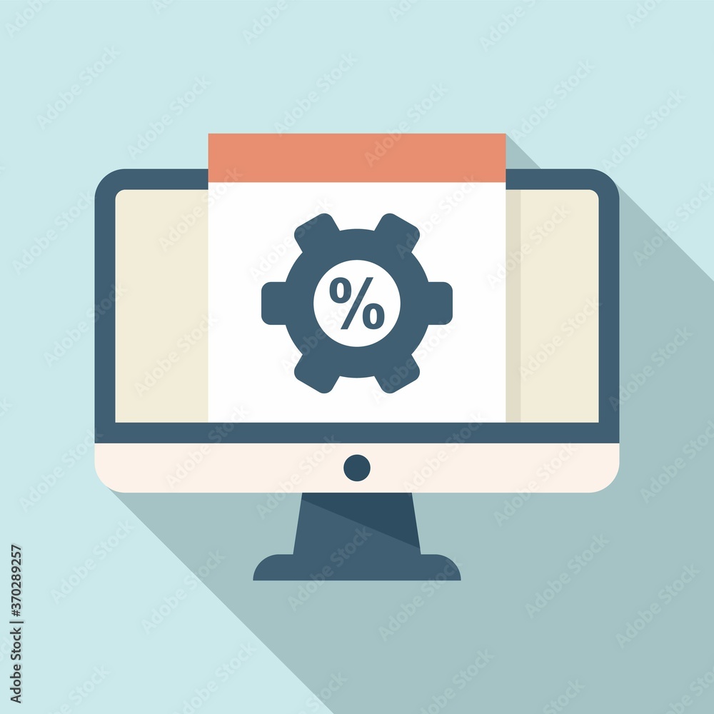 Poster monitor conversion rate icon. flat illustration of monitor conversion rate vector icon for web desig