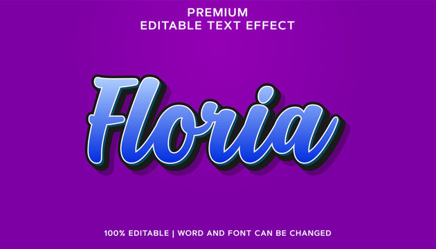 Floria Premium Blue Editable Font Text Effect