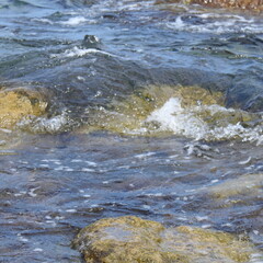 water flowing over rocks