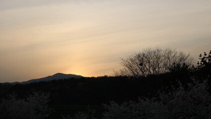 sunset in the mountains