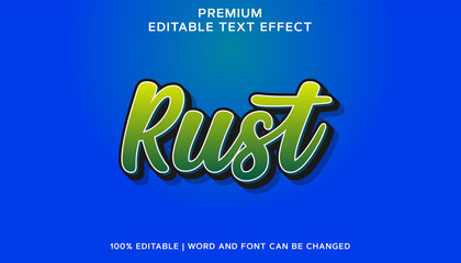 Rust Premium Green Editable Font Text Effect