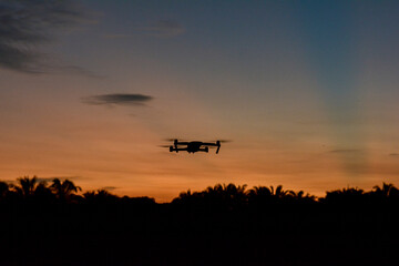 silhouette of a drone