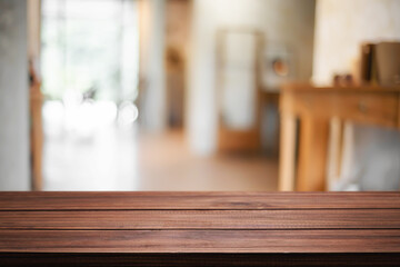 Cozy living room with Blurred background and wooden montage.