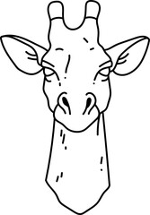 Giraffe Head Line Art