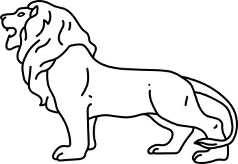 Lion Minimal Line Art