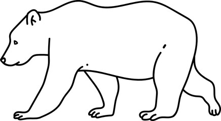 Bear Minimal Line Art