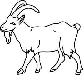 Goat Minimal Line Art