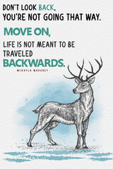 Deer graphic art Quote in watercolor